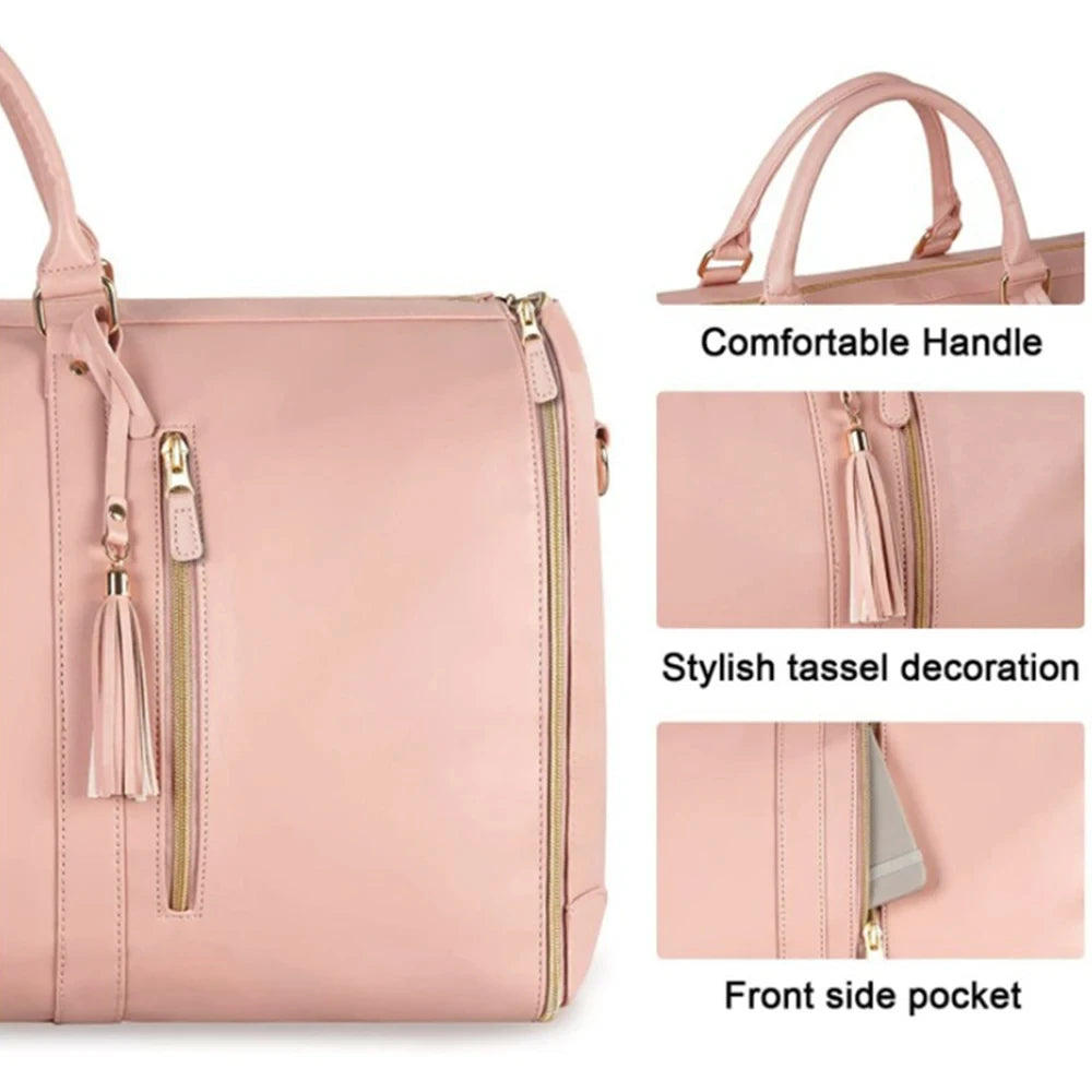 2in1 Convertible Garment Bag Foldable Suit Storage Bag Large Capacity Travel Duffle Bag Waterproof Tote Fitness Gym Bag - Julia M LifeStyles