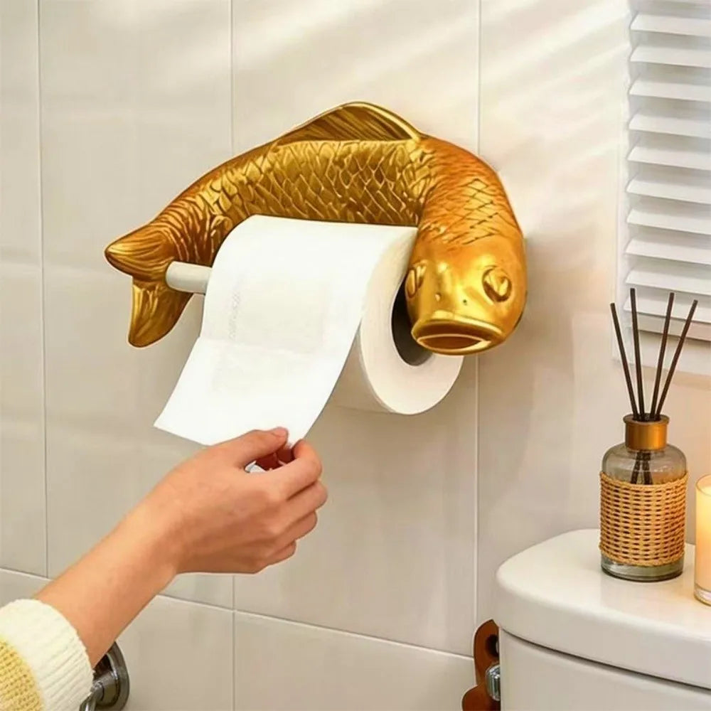 Golden Carp Vintage Toilet Paper Holder