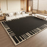 VIKAMA Black Large Living Room Carpet - Low Pile Waterproof Rug
