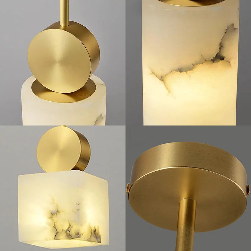 Nordic Marble+ Copper Pendant Lights LED Hanging Lamp Fixtures Bedroom Bedside Dining Room Indoor Lighting Lustres Luminaires G9 Julia M LifeStyles