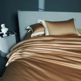 Premium 1400TC Egyptian Cotton Smooth Soft Bedding Set Chic White Grey Patchwork Duvet Cover Flat/Fitted Bed Sheet Pillowcases