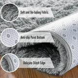 Solid Color Shaggy Rug - Fluffy and Soft Bedside Comfort - Julia M LifeStyles