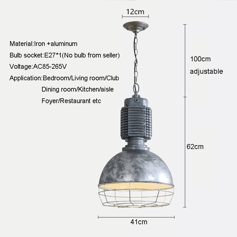 Medieval American industrial style cast aluminum chandelier Light restaurant bar shop Dining Room Lamp kitchen living room Light