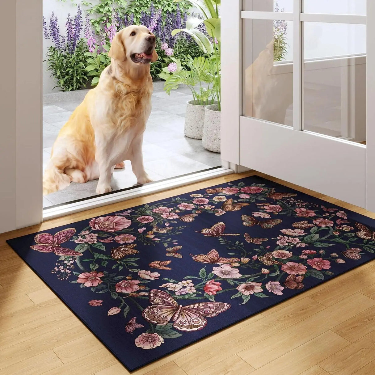 Bohemian Floral Butterfly Carpet Entrance Mat - Julia M LifeStyles