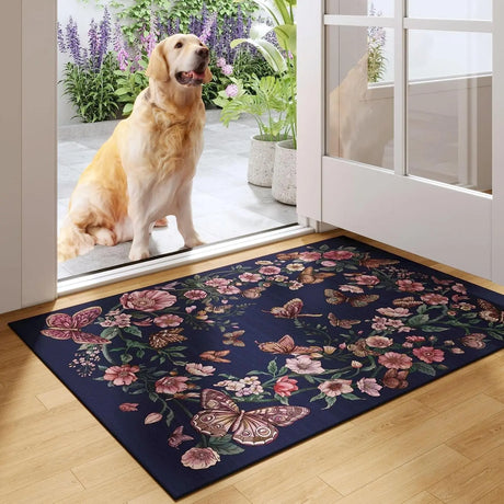 Bohemian Floral Butterfly Carpet Entrance Mat