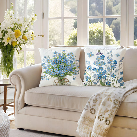 Watercolor Floral Pattern PillowcaseBedroom Living Room Sofa Home Decor Polyester Cushion Cover with Zipper