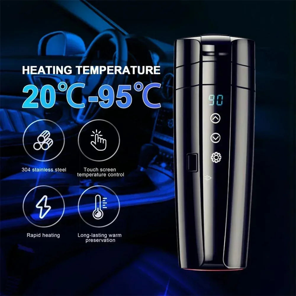 Smart Stainless Steel Car Heating Mug with Temperature Control - 400ML
