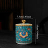 1PC Ceramic Storage Jar with Lid Coffee Table Tea Jar Living Room Candy Jar Household Kitchen Supplies Cereal Dispenser Julia M LifeStyles