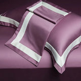 Premium 1400TC Egyptian Cotton Smooth Soft Bedding Set Chic White Grey Patchwork Duvet Cover Flat/Fitted Bed Sheet Pillowcases