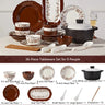 Retro Rose Household Anti-Slip full travel dish set is very luxurious luxury bowl kitchen dinner sets ceramic plates porcelain