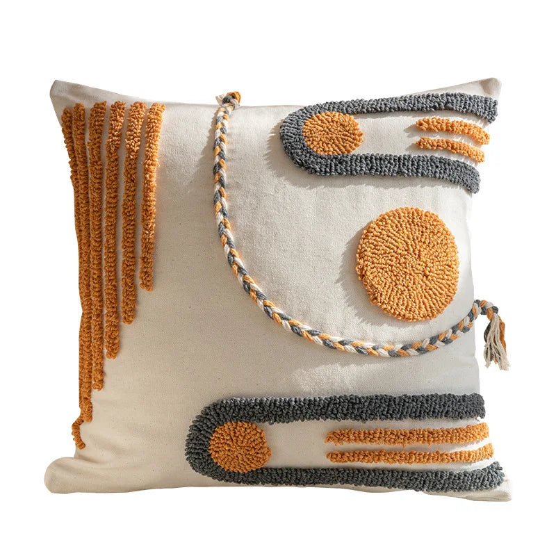 Bohemian Embroidered Tassel Pillow Case 45x45cm Julia M LifeStyles