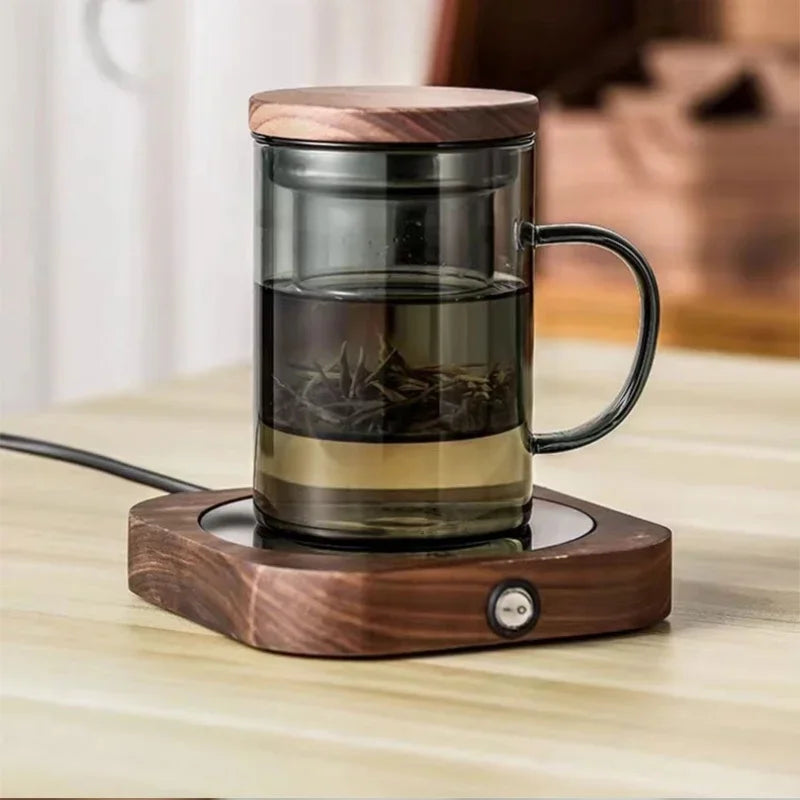 400ml Heat-Resistant Glass Tea Cup with Filter and Wooden Lid Julia M LifeStyles