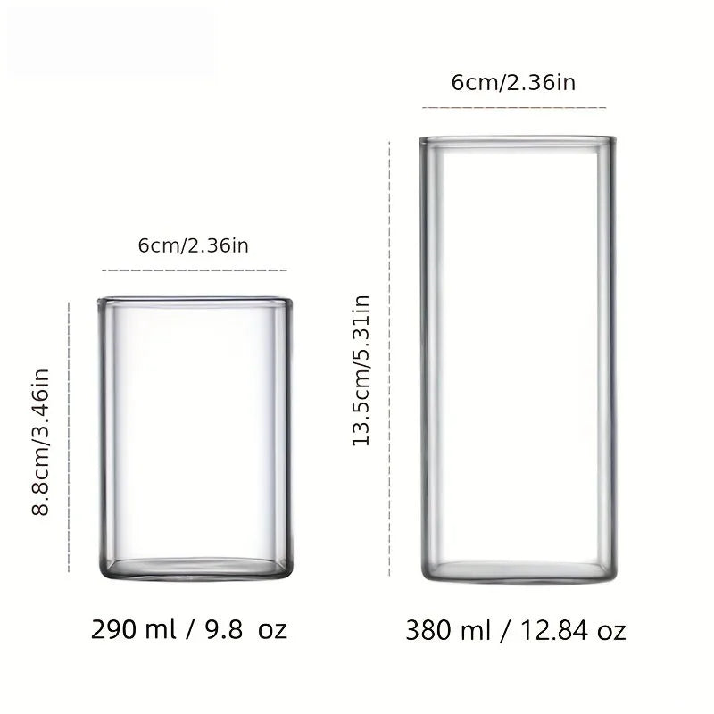 1PCS Creative Square Glass Transparent Cold Drink Large Capacity Iced Coffee Milk Tea Drinking Cup Red Wine Glass Coffee Cup Julia M Home & Kitchen