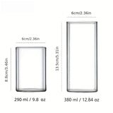 1PCS Creative Square Glass Transparent Cold Drink Large Capacity Iced Coffee Milk Tea Drinking Cup Red Wine Glass Coffee Cup Julia M Home & Kitchen