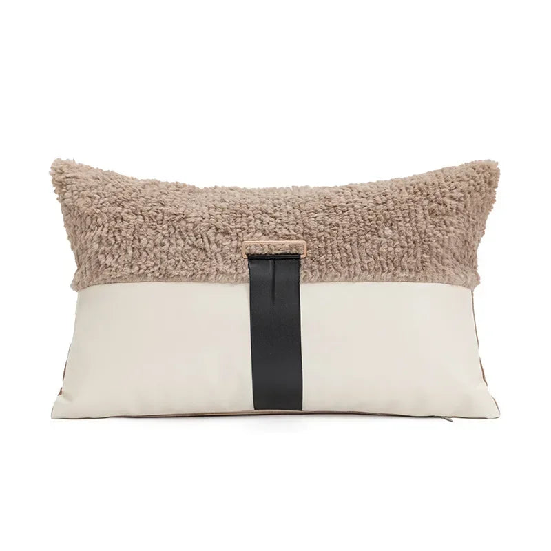 Modern simple black and white pillow cover living room sofa high-end backrest model room leopard jacquard cushion cover Julia M LifeStyles