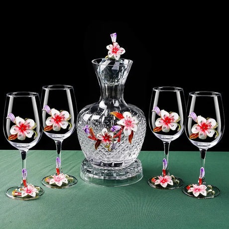 Lily High-End Enamel Red Wine Glass Set Julia M LifeStyles