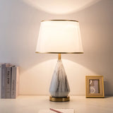 Metal Bedroom Bedside Lamp Modern Simple Cloth Cover Decorative Desk Lamp Nordic Hotel Living Room Office Reading Lamp