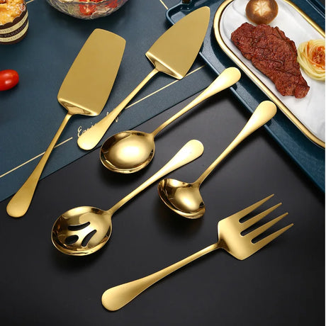 Gold Stainless Steel Korean Tableware Set 🍲🥄🍴