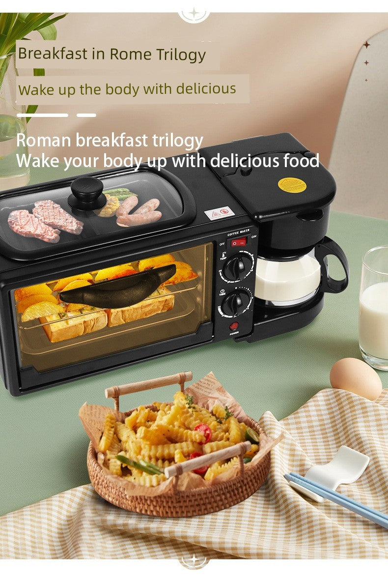 Breakfast Machine Multi-Functional For Home Bread Maker Three-in-One Electric Oven Sandwich Machine Toaster Cross-Border Overseas Same Style Julia M Home & Kitchen