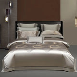 Silk-Like Satin 7-Piece Duvet Cover Set with Double Stitching & Pillowcases - Julia M LifeStyles
