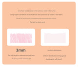 Text and fabric swatches explaining snowflake velvet fabric on a peach background