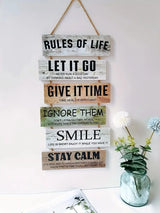 Wooden Inspirational Hanging Wall Art with Rope for Home Decor
