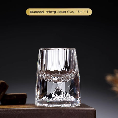 Crystal Glass Wine Decanter Set with Gold Foil Shot Cup