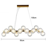 Modern Clear White Glass Bubble Pendant Lamp Round Chandelier Light Fixture for Living Dining Room Bedroom Kitchen Home Decor