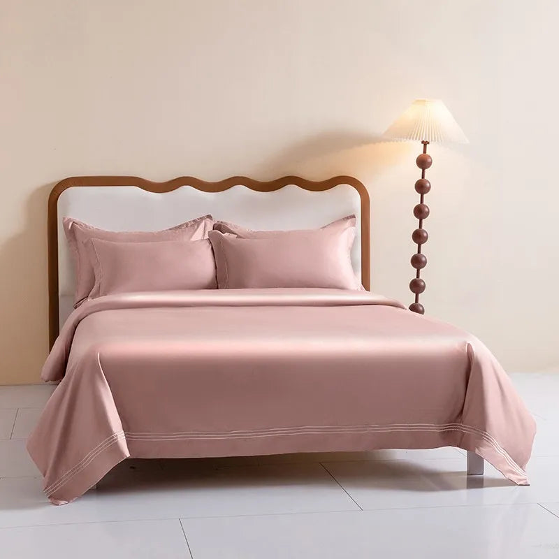 Luxury 1000TC Egyptian Cotton Duvet Cover Set with Silver Embroidery