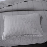 JULIA 3 Pieces Solid Color Embroidered Quilt Set