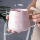 Nordic Marbled Ceramic Mug with Gold Rim