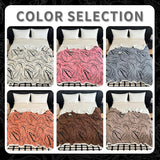Super Thick Blanket for Winter Warm Lamb Fleece Plaids for Sofa Single/Queen/King Leaves Printed Bedspread Winter Thow Blanket Julia M LifeStyles
