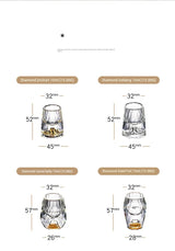 Crystal Glass Wine Decanter Set with Gold Foil Shot Cup