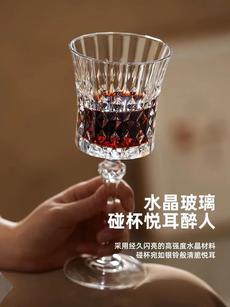 Glass Crystal Luxury Red Wine Glass Set Crystal Silk Iceberg Decanter Diamond Wine Glass Julia M Home & Kitchen