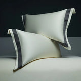 Premium 1400TC Egyptian Cotton Smooth Soft Bedding Set Chic White Grey Patchwork Duvet Cover Flat/Fitted Bed Sheet Pillowcases