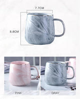 Nordic Marbled Ceramic Mug with Gold Rim