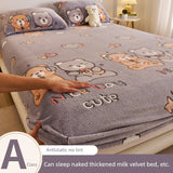 Elegant Winter Fleece-Lined Coral Milk Fiber Fitted Sheet Julia M Home & Kitchen