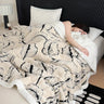 Super Thick Blanket for Winter Warm Lamb Fleece Plaids for Sofa Single/Queen/King Leaves Printed Bedspread Winter Thow Blanket Julia M LifeStyles