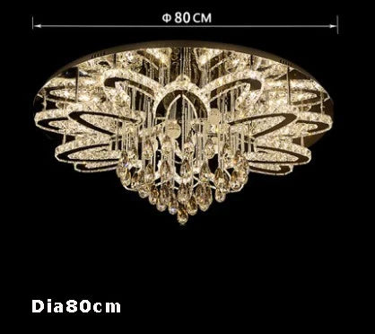 LED Modern Crystal Stainless Steel Round Dimmable RGB Chandelier