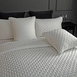 Stitch Taupe Quilt Set with 2Pillow Shams Reversible Quilted Bed Cover set Ultra Soft Lightweigh Microfiber Filler Dusty Pink - Julia M LifeStyles