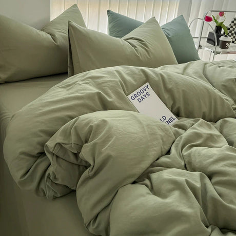 Cozy Soft Solid Color 3-Piece Bedding Set with Duvet Cover and Pillowcases Julia M LifeStyles