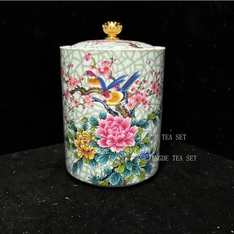 1PC Ceramic Storage Jar with Lid Coffee Table Tea Jar Living Room Candy Jar Household Kitchen Supplies Cereal Dispenser Julia M LifeStyles