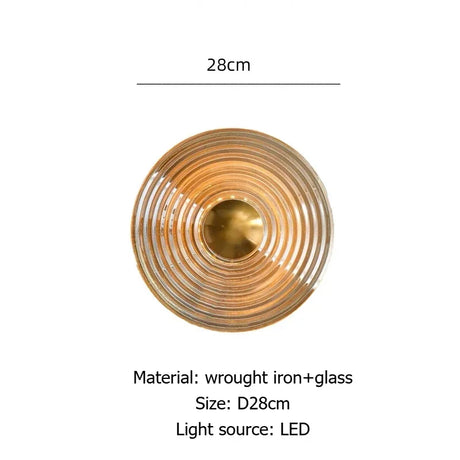 Nordic Glass Wall Lamp & Night Light - Circular Ambient Lighting for Bedroom, Living Room, Corridor Home Decor