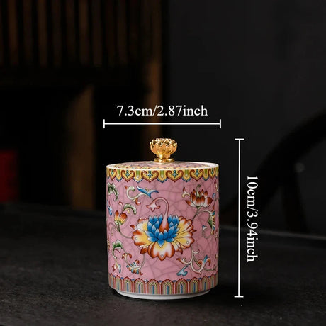 1PC Ceramic Storage Jar with Lid Coffee Table Tea Jar Living Room Candy Jar Household Kitchen Supplies Cereal Dispenser Julia M LifeStyles