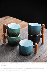 Creative Handmade Exquisite Coffee Cup Vintage Coffee Cup With Wooden Handle Mug Cups Mugs Drinkware Kitchen Dining Bar Home - Julia M LifeStyles