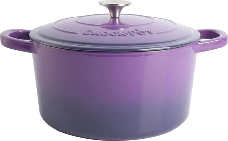 Artisan 7-Quart Round Dutch Oven - Matte Linen White w/Gold Knob Julia M Home & Kitchen