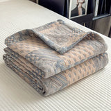 Luxury 100% Cotton Throw Blanket for Single Queen King Bed All Season Pure Cotton Blankets Cozy Soft Breathable Thermal Blankets