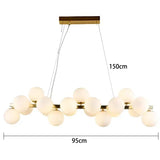 Modern Clear White Glass Bubble Pendant Lamp Round Chandelier Light Fixture for Living Dining Room Bedroom Kitchen Home Decor