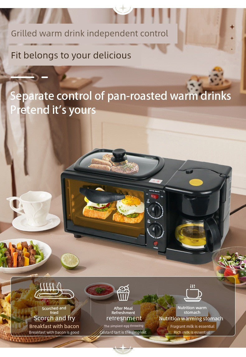 Breakfast Machine Multi-Functional For Home Bread Maker Three-in-One Electric Oven Sandwich Machine Toaster Cross-Border Overseas Same Style Julia M Home & Kitchen