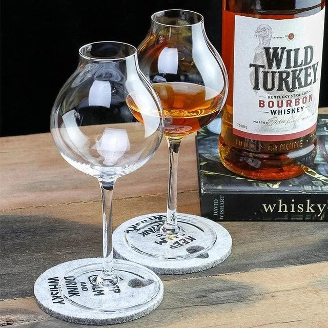 2 professional blender's whiskey copita nosing glasses tulip bud crystal wine goblets set